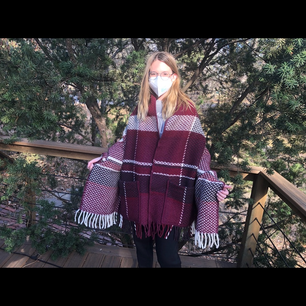 Icelandic wool poncho wrap